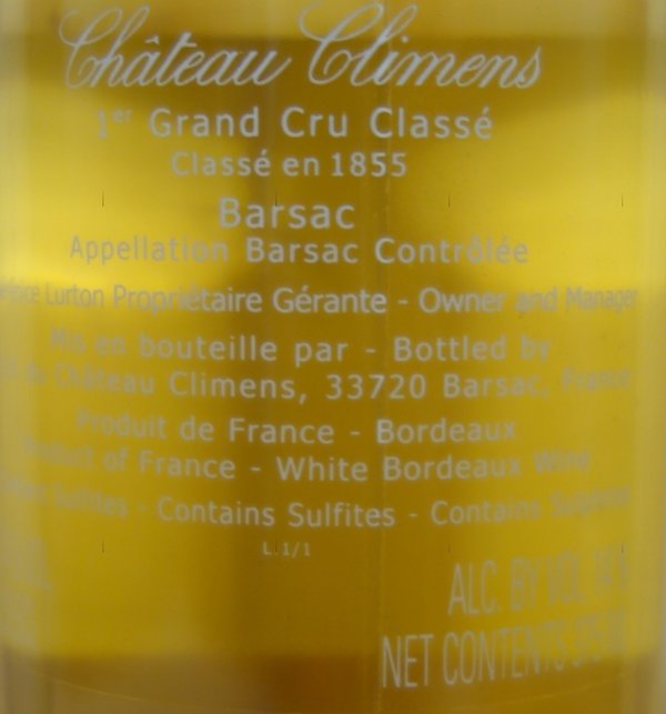 Château Climens 2015, 1er Cru Barsac