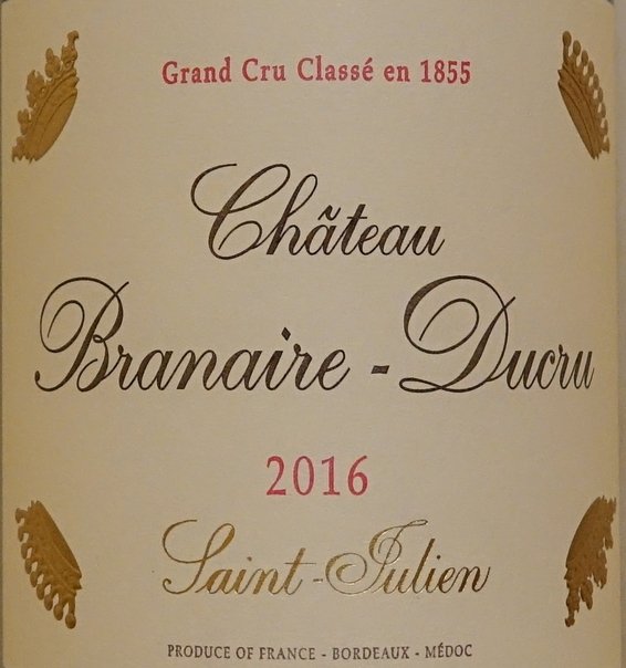 Château Branaire Ducru 2016, 4ème Grand Cru Classé