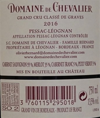 Domaine de Chevalier 2016, Grand Cru Classé de Graves