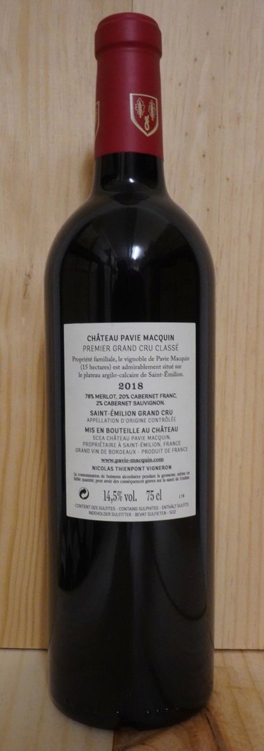Château Pavie Macquin 2018, 1er Grand Cru Classé B St.-Emilion