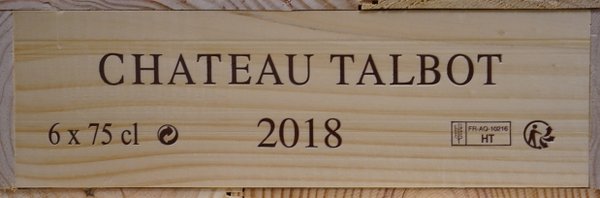Château Talbot 2018, 4ème Grand Cru Classé St.-Julien
