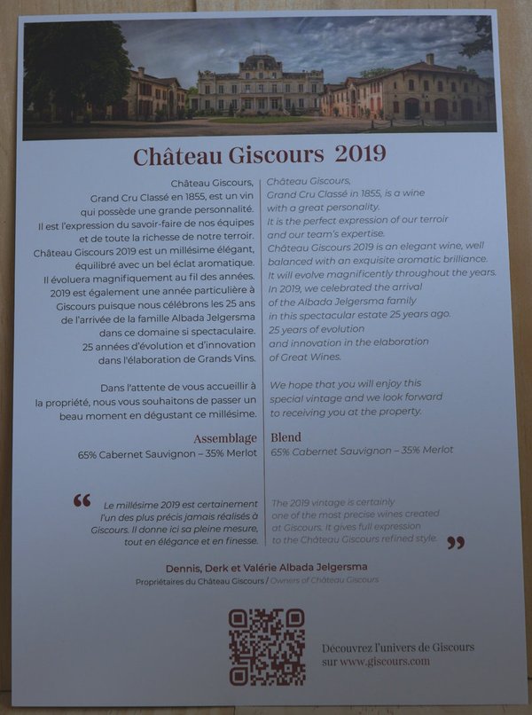Château Giscours 2019, Grand Cru Classé Margaux - Magnum