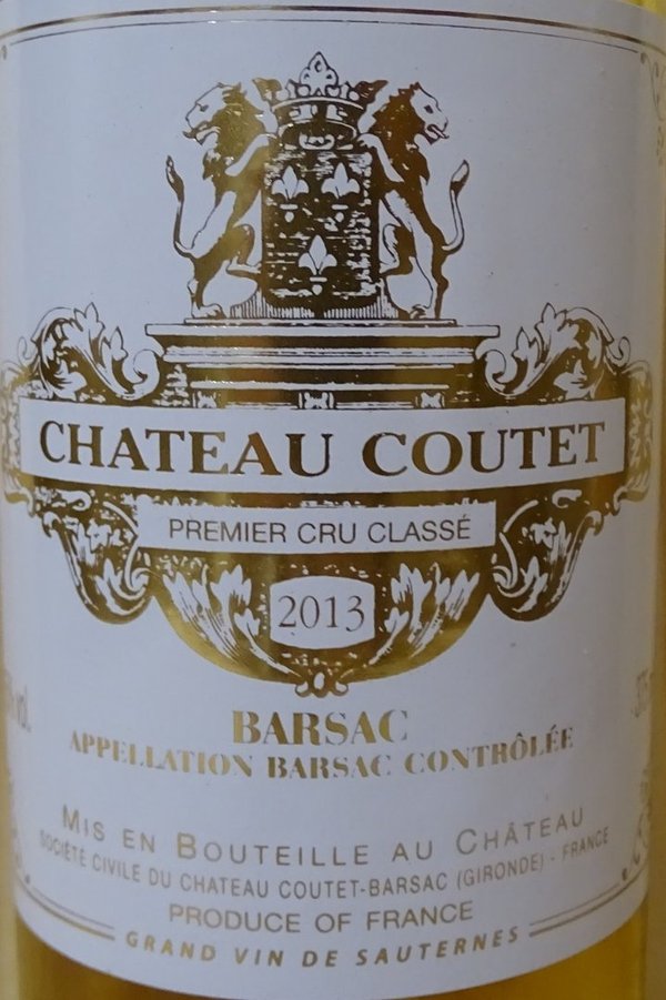 Château Coutet 2013, 1er Grand Cru Classé Barsac 0,375l