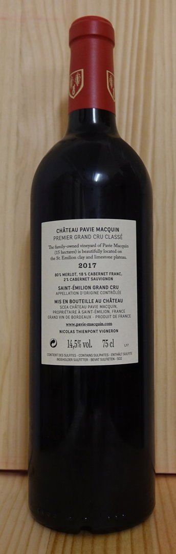 Château Pavie Macquin 2017, 1er Grand Cru Classé B St.-Emilion