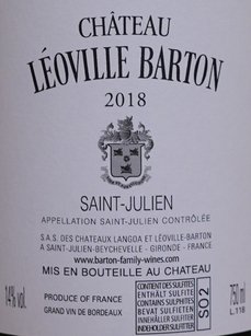 Château Leoville Barton 2018, 2ème Grand Cru Classé St.-Julien