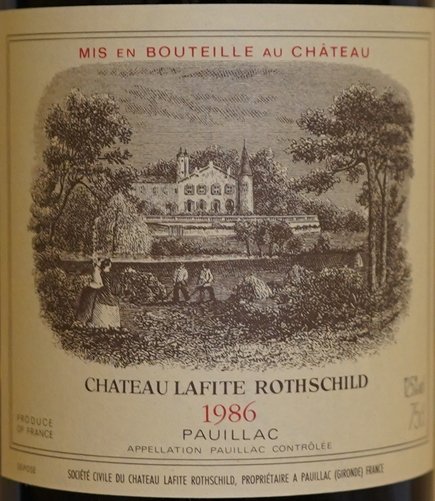 Château Lafite Rothschild 1986, Grand Cru Classé Pauillac