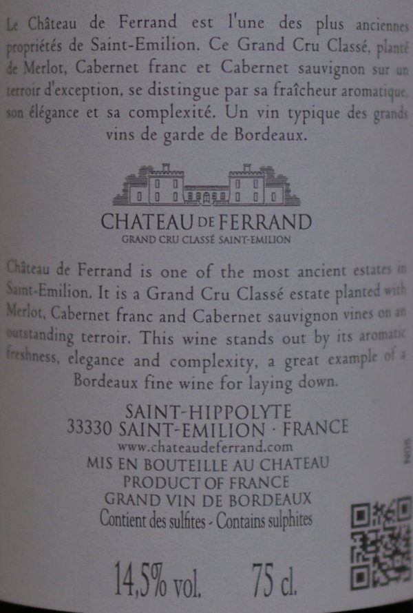 Château de Ferrand 2019, St. Emilion Grand Cru Classé