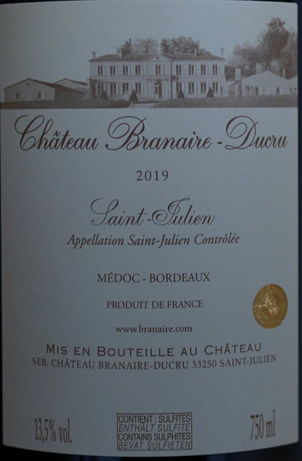 Château Branaire Ducru 2019, 4ème Grand Cru Classé