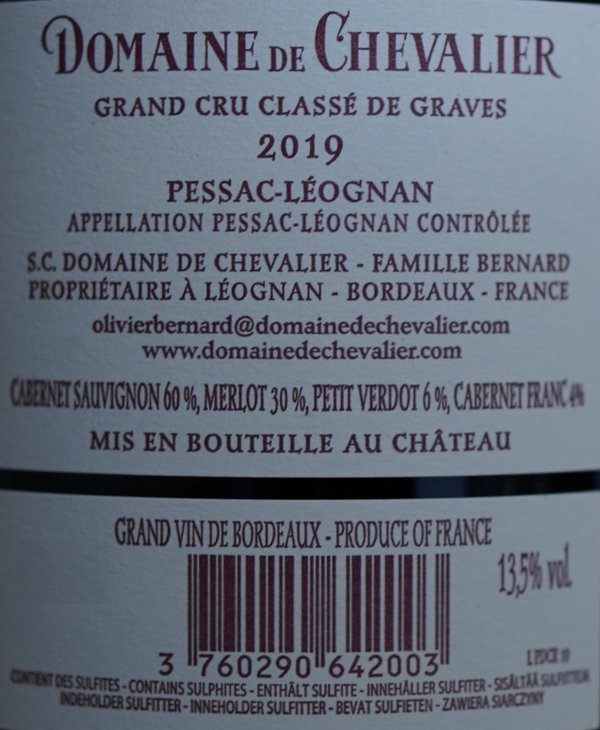 Domaine de Chevalier 2019 Magnum, Grand Cru Classé de Graves