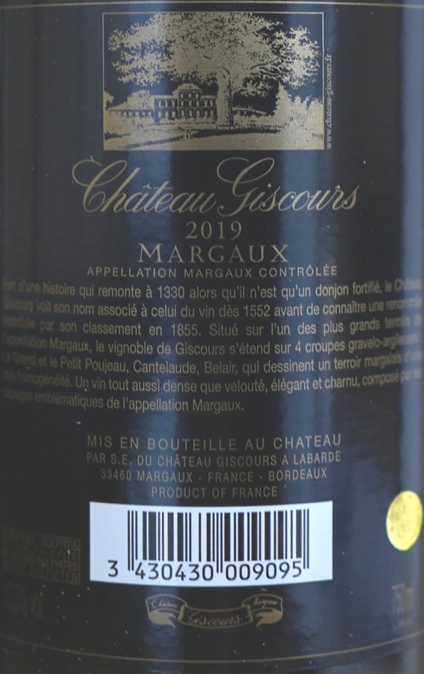Château Giscours 2019, Grand Cru Classé Margaux
