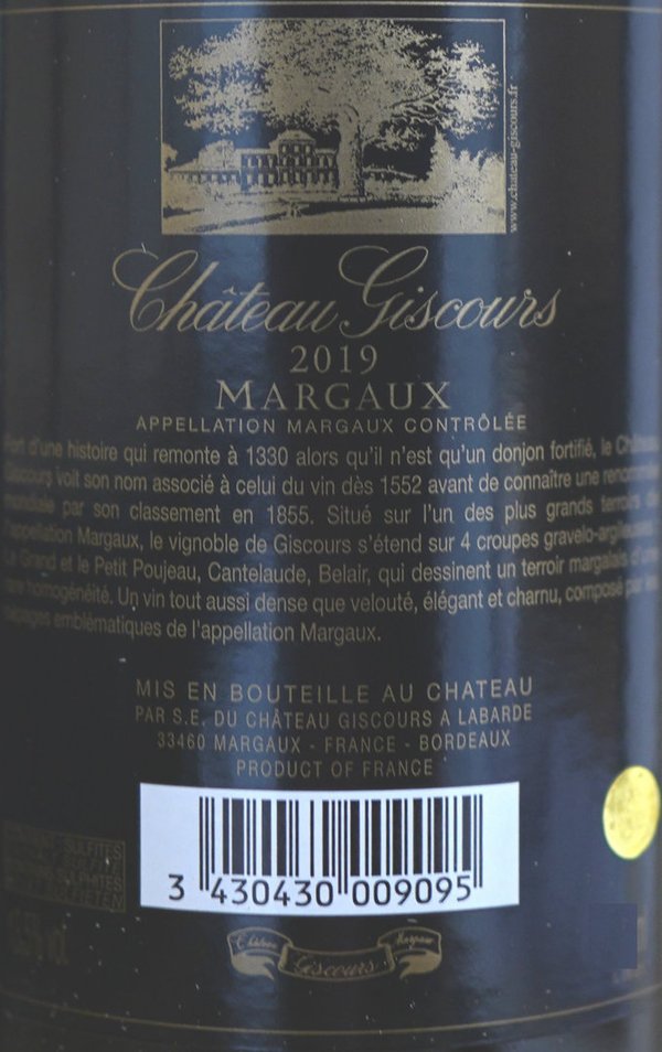 Château Giscours 2019, Grand Cru Classé Margaux - Magnum