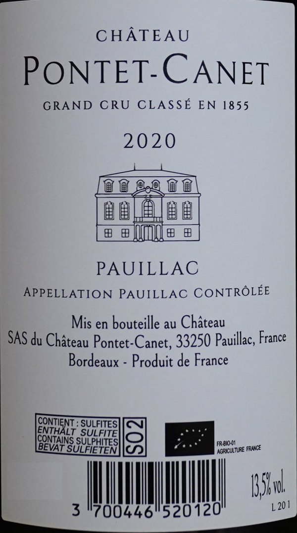Château Pontet-Canet 2020, 5ème Grand Cru Classé Pauillac Magnum
